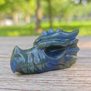 คริสตัลโฮลาขายส่ง คุณภาพสูง แฟชั่นทันสมัย วัสดุหลากหลาย รูปทรงหัวกะโหลกมังกร ขนาด 3.5-8 ซม. ขัดเงา สำหรับตกแต่งบ้านและสำนักงาน - Product Image 5