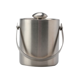 ถังน้ำแข็งสแตนเลสผนังสองชั้นมีฝาปิดตักที่คีบถังน้ำแข็งฉนวน - Product Image 3