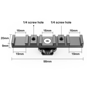 Three-Head Horizontal Cold Shoe Interface Expansion Metal Base Mount Fill Light Microphone Gimbal <strong>Stabilizer</strong> for <strong>DSLR</strong> Cameras - Product Image 4