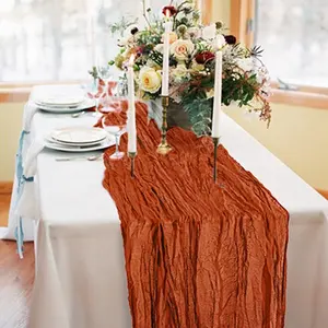 Espreguiçadeira rústica de mesa, corredor de mesa de festa de casamento, com guardanapo