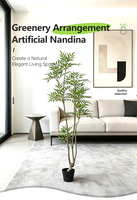 Ornement d'intérieur en forme d'arbre Nandina Domestica artificiel, simulation bionique en plastique durable, type Banyan