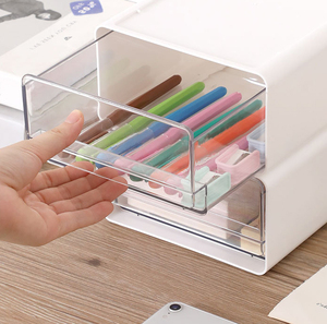 Cassettiera portaoggetti da scrivania, organizer per documenti e articoli vari, contenitore da scrivania per cosmetici, mobiletto impilabile per casa e ufficio - Product Image 6