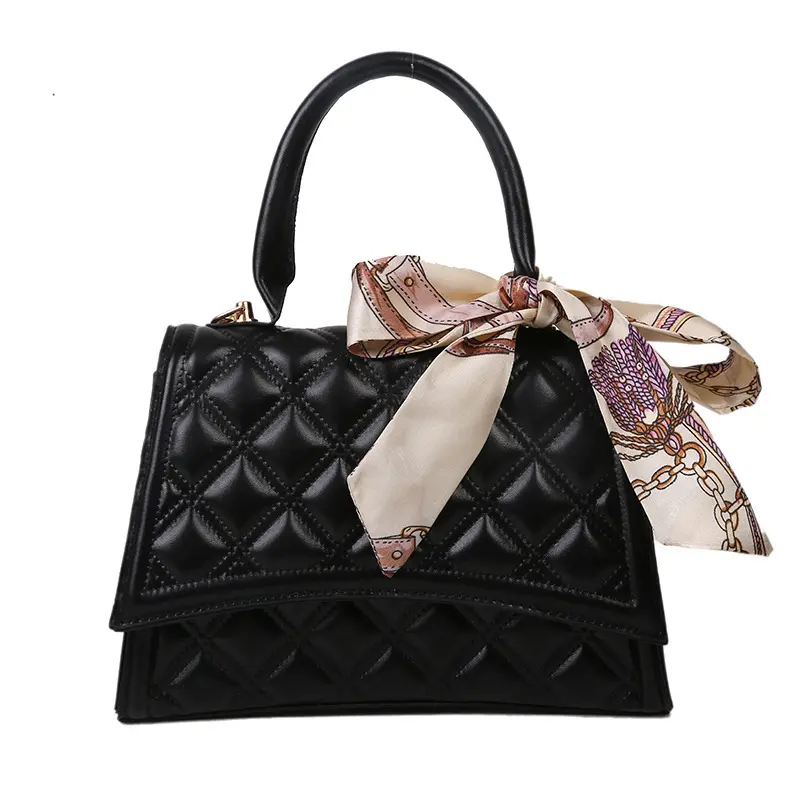2022 Fashion Women's Bag Classic Lozenge Leather PU Handbag Black Shoulder Messenger Bag