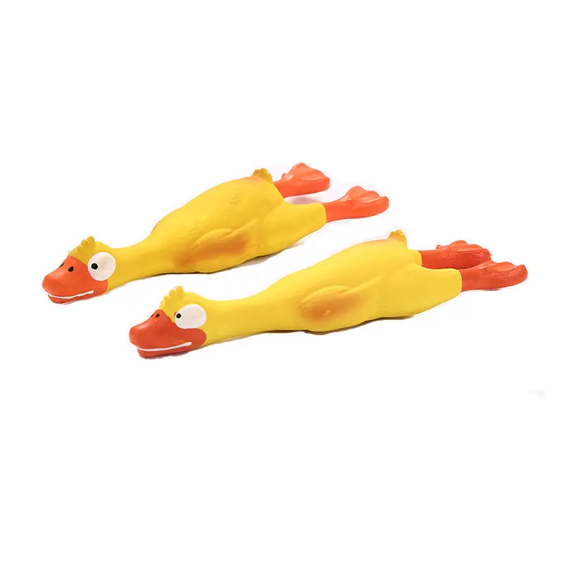 High Quality squeaky pet toy Screaming rubber Duck Chicken pet chew toy for stress relieve