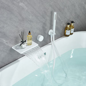 Lavabo rubinetto a parete bagno <span class=keywords><strong>doccia</strong></span> con <span class=keywords><strong>doccia</strong></span> a mano acqua calda e fredda corpo principale cascata <span class=keywords><strong>vasca</strong></span> da bagno rubinetto - Product Image 2