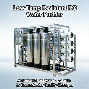 Équipement de purification d'eau par osmose inverse (RO) avec pompe PLC capable de traiter les sources d'eau polluées, turbidité 500 NTU, 500 L/heure - Product Image 2