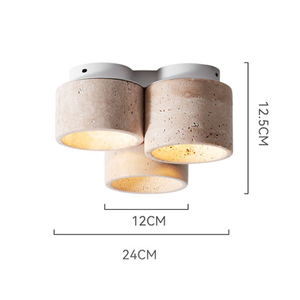 Nordic3-head LED Surface Downlight AC Metal Stone Cover Postmodern Home Slaapkamer Gang Balkon Hotel Wabi Sabi Travertijn - Product Image 5