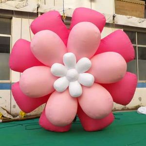 Grande sculpture florale gonflable géante, ballon en forme de fleur de dessin animé, <span class=keywords><strong>Alice</strong></span> <span class=keywords><strong>au</strong></span> <span class=keywords><strong>pays</strong></span> <span class=keywords><strong>des</strong></span> <span class=keywords><strong>merveilles</strong></span>, décoration avec lumières LED, imperméable et durable - Product Image 1