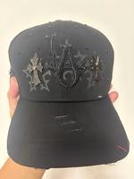 Hoge kwaliteit 5-panel baseballcap met 31 cm klep, luipaardblad-punt-letterprint, verstelbaar, sportief, suède, ademend, waterdicht, unisex, gorras