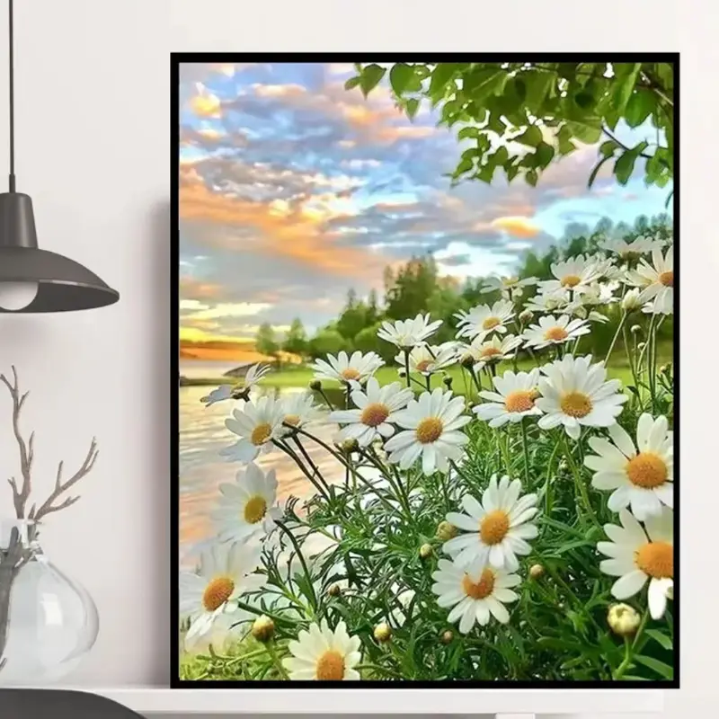 Diy Oil Painting Paint by Numbers Kits Pretty Flowers Canvas Print Digital Painting for Home Decorative Painting