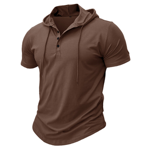 Men's Hooded Short Sleeve Polo Shirt Slim Fit Moisture Wicking Solid White Summer Active wear - Product Image 4