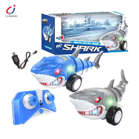 Voiture télécommandée Chengji RC Requin Bleu : Simulation, démonstration d'action, éclairage, design cool, véhicule marin télécommandé en forme de requin