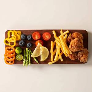 Planche à découper de cuisine en bois d'acacia, plateau de forme rectangulaire personnalisable - Product Image 2