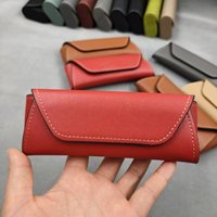 Étui personnalisé YAZHI rayé semi-rigide pour lunettes de soleil de sport, modèle 07 en cuir de luxe, utilisation quotidienne