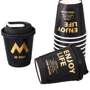 Manchon de gobelet en papier kraft de forme unique recyclable pour Kpop Idol Support Event Gold Foil Printing Logo personnalisé pour café Drinkware - Product Image 3