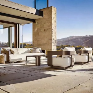 Weather-Resistant Modern Luxury Furniture Outdoor Full Aluminum Set with Cushions for Patio Garden Beach and Balcony - Product Image 1