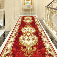 Tapis de couloir d'hôtel imprimé en 3D de luxe léger de style européen Tapis complet Impression 3D Tapis commercial pour vivre mur à mur