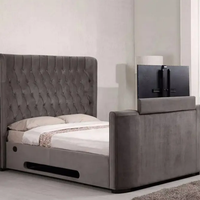 Bestseller Klassisches Schnitzerei Modernes Bett mit TV für Großhandel Smart-Bett mit TV Verstellbares TV-Bett
