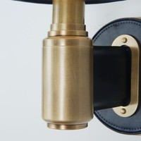 Lampe murale LED en cuir avec corps en tissu lumineux, design moderne en cuivre, pour chambre d'hôtel, lampe de chevet et de lecture