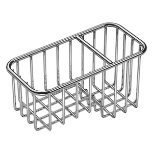 Égouttoir carré multifonctionnel en acier inoxydable pour évier de cuisine, panier de rangement pour vaisselle et bols avec support pour éponge et savon - Product Image 3