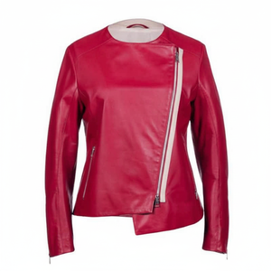 Chaqueta de Motocicleta de Cuero para Mujer, de Moda, con Forro de Algodón, Manga Corta, para Invierno, de Primera Calidad - Product Image 1