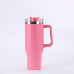 Taza de coche personalizada de 40 oz con asa, vaso térmico de acero inoxidable al vacío, en stock al por mayor - Product Image 5