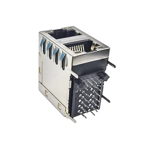 7499151120 อุปกรณ์อิเล็กทรอนิกส์ 2X1 พอร์ต Cat6 1000Base-T ซ็อกเก็ต LAN แบบมีทรานส์ฟอร์เมอร์ 10P8C RJ45 หัวต่อแบบมีชีลด์ ตัวเมีย ชุบทอง สำหรับเชื่อมต่ออีเธอร์เน็ต - Product Image 4