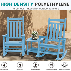 เก้าอี้พลาสติกรีไซเคิลกันน้ำทนทานต่อรอยขีดข่วนเก้าอี้ในสวนเก้าอี้โยกกลางแจ้ง - Product Image 2