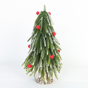 Mini <span class=keywords><strong>sapin</strong></span> <span class=keywords><strong>de</strong></span> Noël blanc en PE, ornement <span class=keywords><strong>de</strong></span> table avec pommes <span class=keywords><strong>de</strong></span> pin, baies et perles pour la décoration <span class=keywords><strong>de</strong></span> la maison pendant les fêtes - Product Image 2