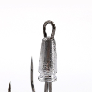 Hameçon de pêche lesté à trois griffes avec ardillon pour lancer longue distance sur cannes à spinning – Trois hameçons durables avec plomb - Product Image 4