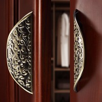 Nouvelles poignées de porte d'armoire en alliage de zinc de style chinois, motif antique assorti aux poignées de porte de placard en bronze antique, poignées de tiroir pour meubles
