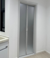 Porte pliante en alliage d'aluminium mince, cadre minimaliste, verre trempé insonorisé pour cuisine moderne, décoration intérieure, garantie 5 ans