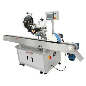 Table Horizontal Round Bottle Labeling Machine Automatic Scratch Label Applicator Machine Metal Wine Labels For Bottles