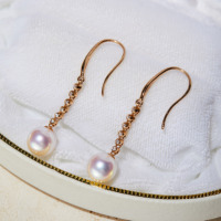 Pendientes de perlas Akoya de agua de mar de oro auténtico de 18 quilates al por mayor con diamantes naturales joyería de moda popular para mujer personalizable