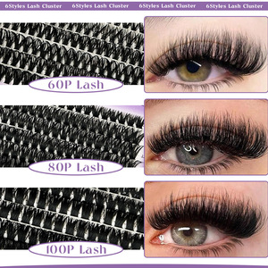 En gros Livre de cils en grappe DIY, longueurs mixtes, <span class=keywords><strong>Alse</strong></span> Eyelashes, extensions de cils individuels synthétiques doux pour le maquillage - Product Image 3