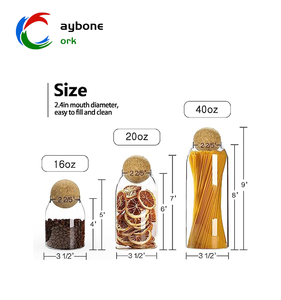 61MM Super Usine Pas Cher <span class=keywords><strong>Prix</strong></span> Personnaliser Bocaux En Liège Naturel avec Couvercles À Boules pour Conteneur Couvercle En Forme <span class=keywords><strong>De</strong></span> Boule En Bois - Product Image 4