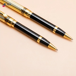 Stylo à bille de luxe en métal plaqué or personnalisé OEM conception fournitures de papeterie de bureau pour hommes or et noir - Product Image 5