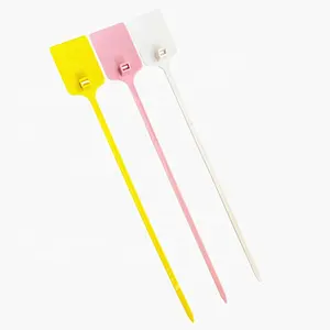 Marcatore per fascette con cerniera in plastica cavo stampato indumento Hangtag String Locking Off White Rfid Security Seal tag per bagagli