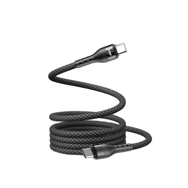 100W Magnetic Self-winding Nylon Braided Shielded USB-C PD Fast Charging Data Cable for iPhone 16 Laptop & Camera