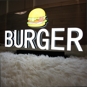 Insegna Luminosa LED Personalizzata a Forma di <span class=keywords><strong>Hamburger</strong></span>, Insegna 3D in Acrilico con Effetto Luce al Neon per Logo di Negozi, Bar e Centri Commerciali - Product Image 2