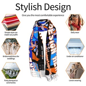 Châle Pashmina Unisexe Personnalisé Imprimé Double Face pour Tenue de Rave, Accessoire Artistique, Écharpe Légère en Cachemire Style Bohème pour Festival - Product Image 5
