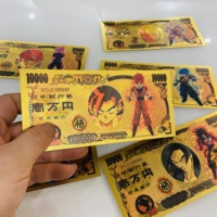 Série Saiyan d'anime classique japonais, monnaie commémorative de collection, billets de banque dorés d'anime, monnaie factice, série Dragon Ball