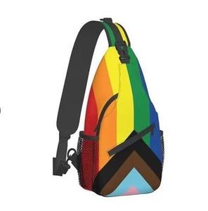 Progress Sling Bag Gay Proud Cross Chest Bag Sling Backpack Fashion Hiking Daypack Unisex Chest Shoulder Bag