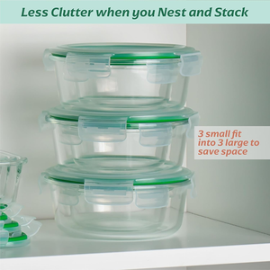 Onsine High Borosilicate Glass Crisper <strong>Lunch</strong> <strong>Box</strong> Freezer Oven Dishwasher Microwave Safe Airtight Leak Food Storage Containers - Product Image 5