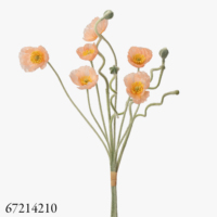 Fleurs artificielles, bouquet de 6 tiges de coquelicots en soie avec fruits pour la décoration de mariage, de maison, de fête, centre de table