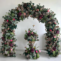 Arche de mariage en métal sur mesure, de haute qualité, durable, écologique, avec des fleurs artificielles pour la décoration de mariage et de fête