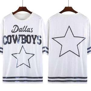 12 colori Dallas cowboy blu vestito di paillettes calcio maglia cowboy vestito paillettes per le donne - Product Image 5