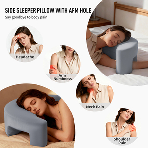 Groothandel Volwassenen Zijslaper Kussen met Armopening Ergonomisch Traagschuim voor Nek- & Schouderpijnverlichting Wasbaar - Product Image 4