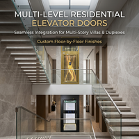 Porte d'ascenseur de villa, couleur personnalisée, coulissante automatique, battante manuelle, panneau de verre pliant, porte d'ascenseur domestique