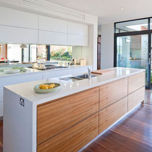 AIS Living Unités de cuisine complètes Norme européenne Armoire en MDF laminé Laque en PVC Laque Évier Charnière <span class=keywords><strong>Tiroir</strong></span> Glissière - Product Image 5